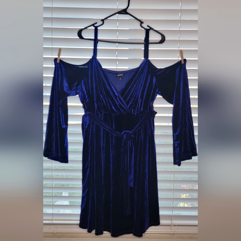 Torrid Velvet Cold Shoulder Dress